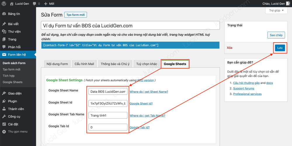 Cach Cau Hinh Contact Form 7 Ket Noi Voi Google Sheet Dichvuthietkewebsite.vn