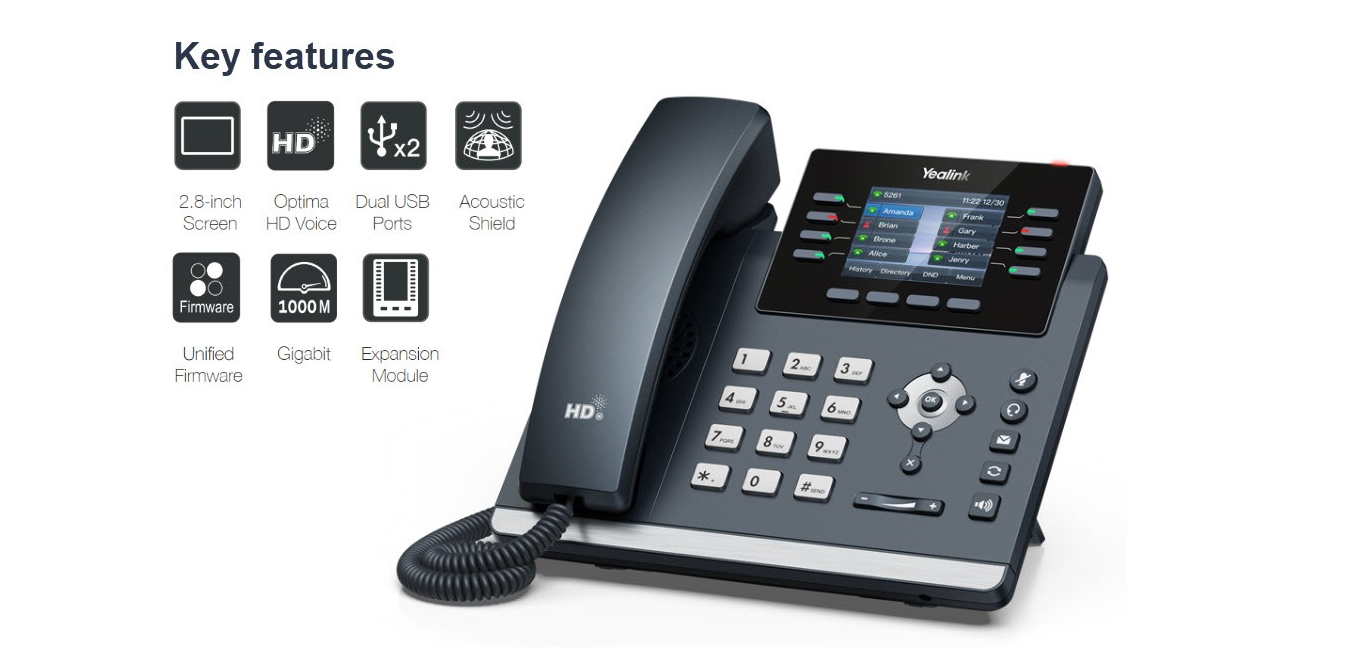 Điện thoại IP Yealink SIP-T44U mang đến một giải pháp liên lạc đẳng cấp doanh nghiệp