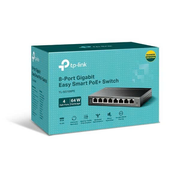 Bộ chuyển mạch Easy Smart TP-Link TL-SG108PE