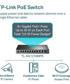 Bộ chuyển mạch TP-Link TL-SG1210MPE 10-Port Gigabit Easy Smart Switch with 8-Port PoE+