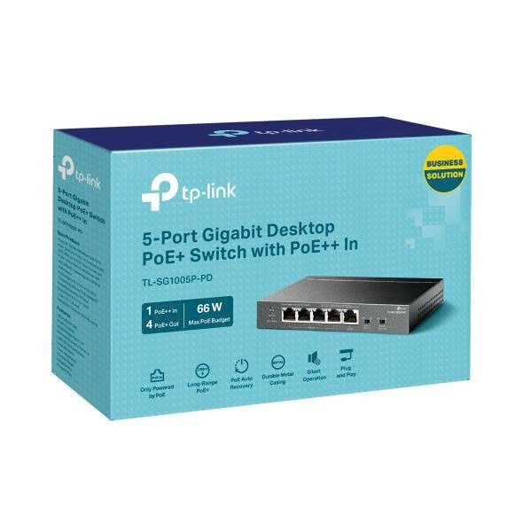 Bộ chuyển mạch TP-Link TL-SG1005P-PD 5-Port Gigabit Desktop PoE+ Switch