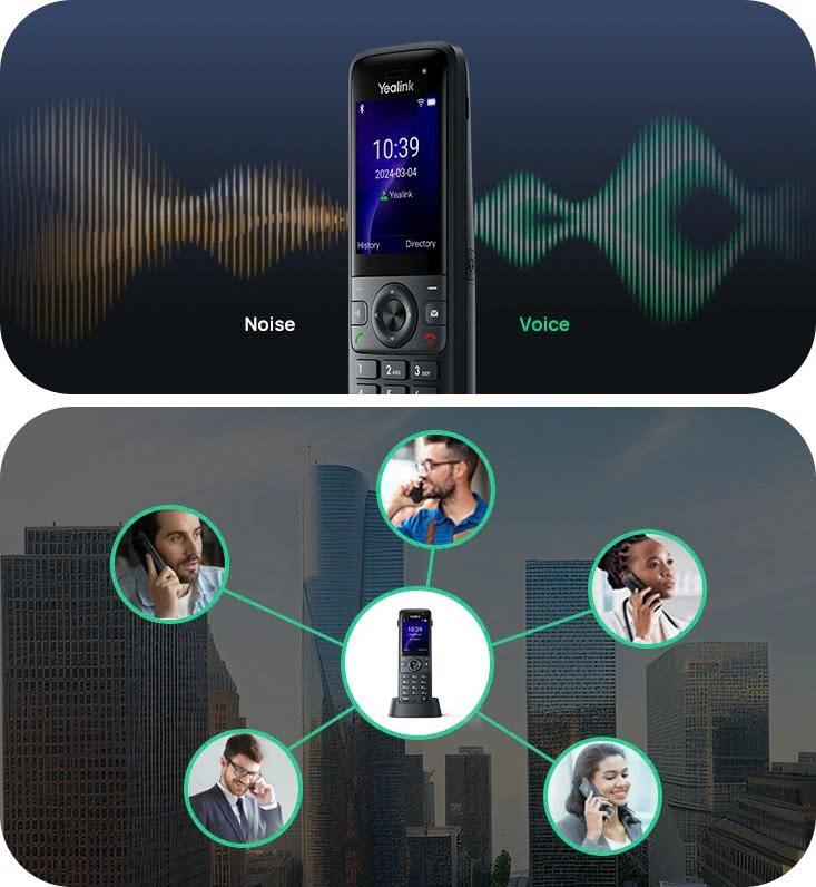 Yealink AX83H hỗ trợ 4 tài khoản SIP, Bluetooth 5.0