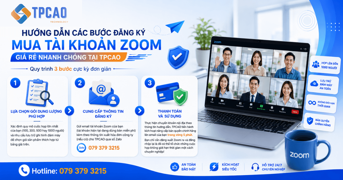 Hướng dẫn các bước đăng ký mua tài khoản Zoom